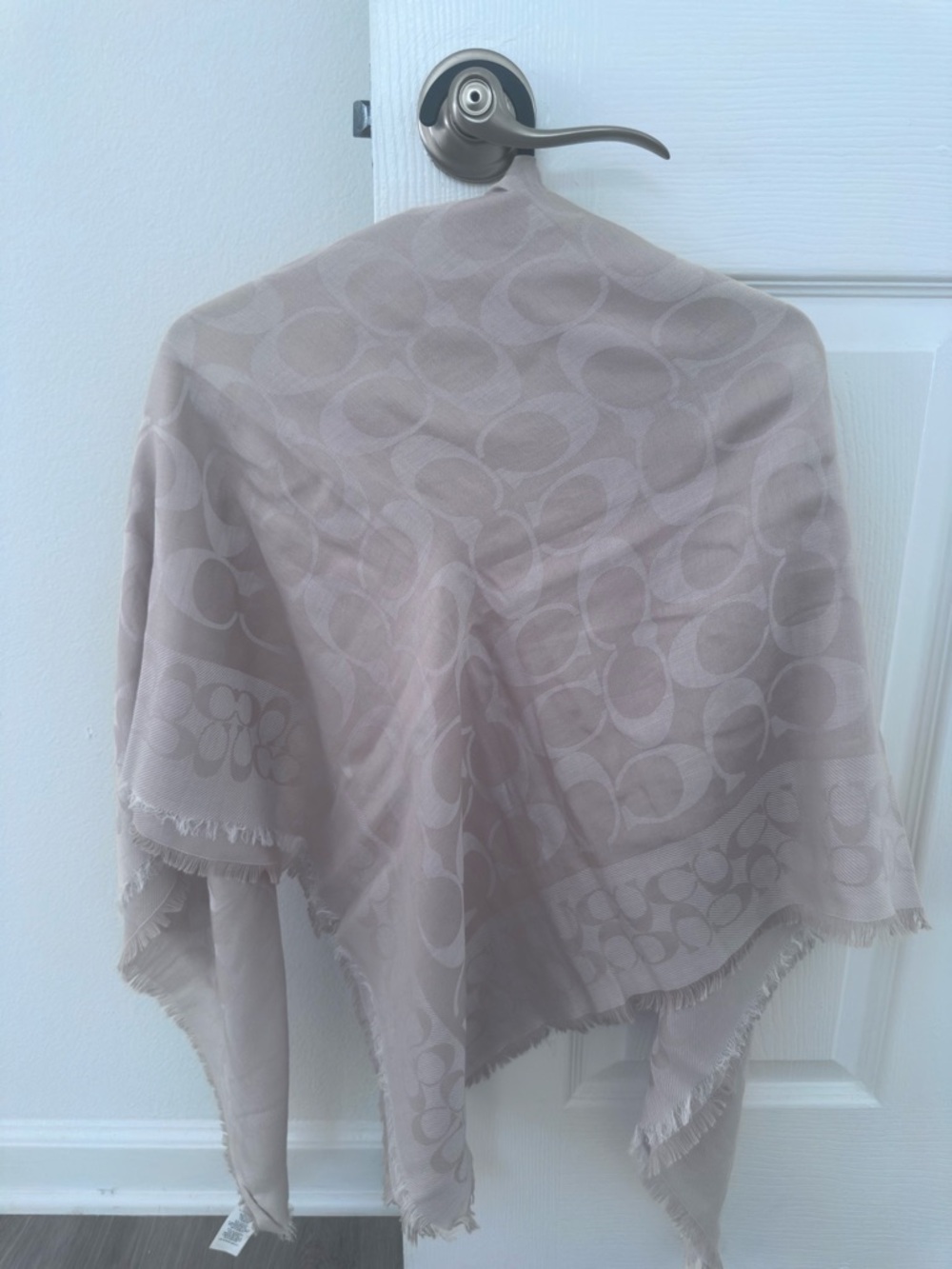 Coach Beige Signature Jacquard Scarf Wrap - Picture 2 of 2